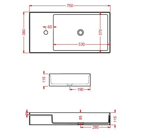 Раковина накладная ArtCeram Scalino SCL004 03 00 черный