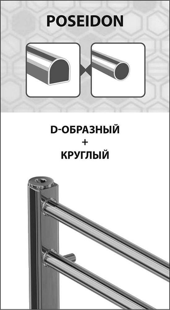 Полотенцесушитель водяной 50x80 см Lemark Poseidon LM42810 П10, хром