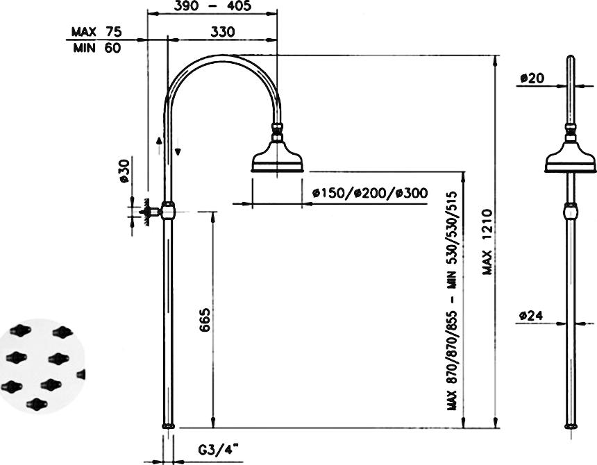 Душевая стойка Nicolazzi Classic Shower 5712WS BZ 30