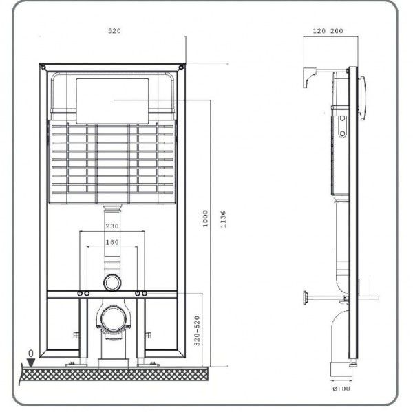 Инсталляция для подвесного унитаза Bettoserb Sava Fix Slim 40006456