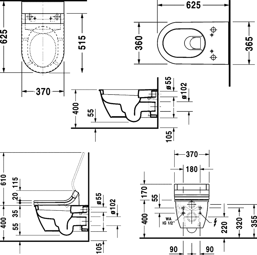 Подвесной унитаз Duravit Darling New 2544590000 для SensoWash