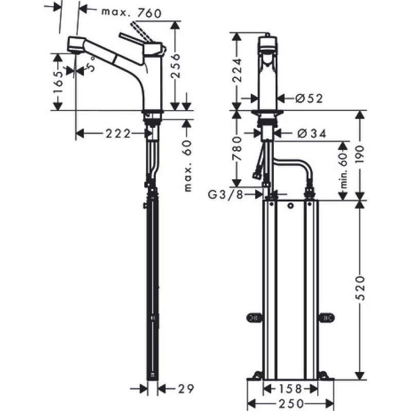 Смеситель для кухни Hansgrohe Talis 73860000 хром