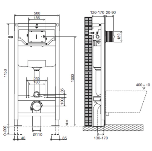 Инсталляция Jacob Delafon E5504-NF/E4316 с унитазом Patio E4187-00/E70021-00, комплект