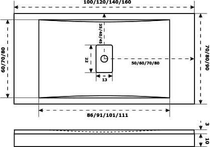 Душевой поддон Good Door Flow 120x70 ЛП00103, графит