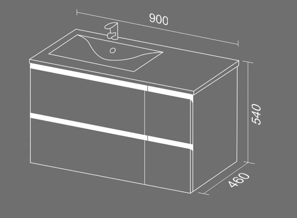 Тумба под раковину SanVit Стрит box kstreetbox090 белый