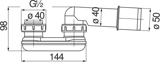 Сифон Nobili Rubinetterie AV00109/3CR, черный