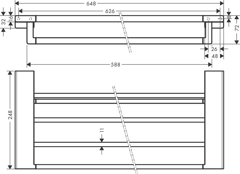 Полка для полотенец Hansgrohe AddStoris 41751140, матовая бронза