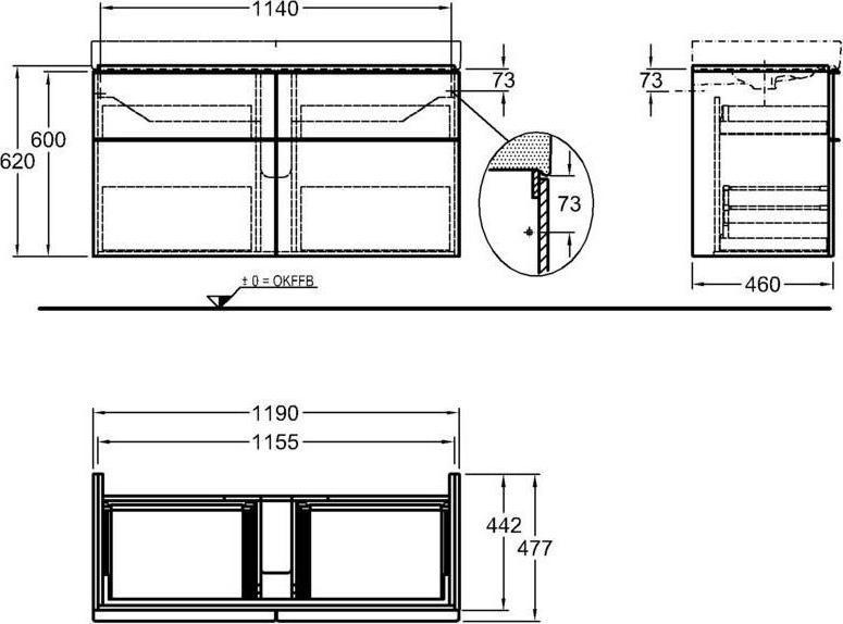 Тумба под раковину 120 см Geberit iCon 841422000, бежевый