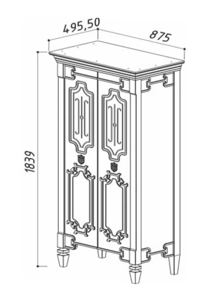 Шкаф-пенал Belux Кастилия КАСТИЛ П110-110