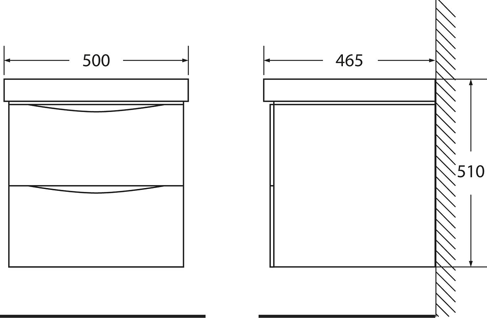 Тумба с раковиной BelBagno Fly 50 bianco lucido