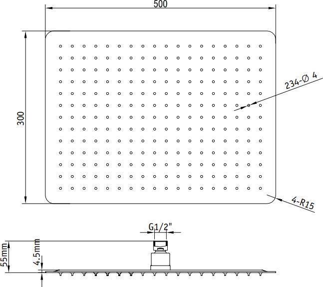 Верхний душ RGW Shower Panels SP-84-50