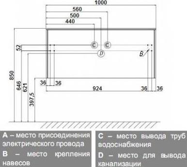 Тумба под раковину Aquaton Ондина 100 1A163701ODG20, чёрный