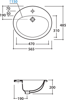 Раковина 56 см Globo Lavabi d'arr VA017.BI*1