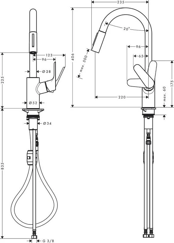 Смеситель для кухни Hansgrohe Focus 31833000 хром