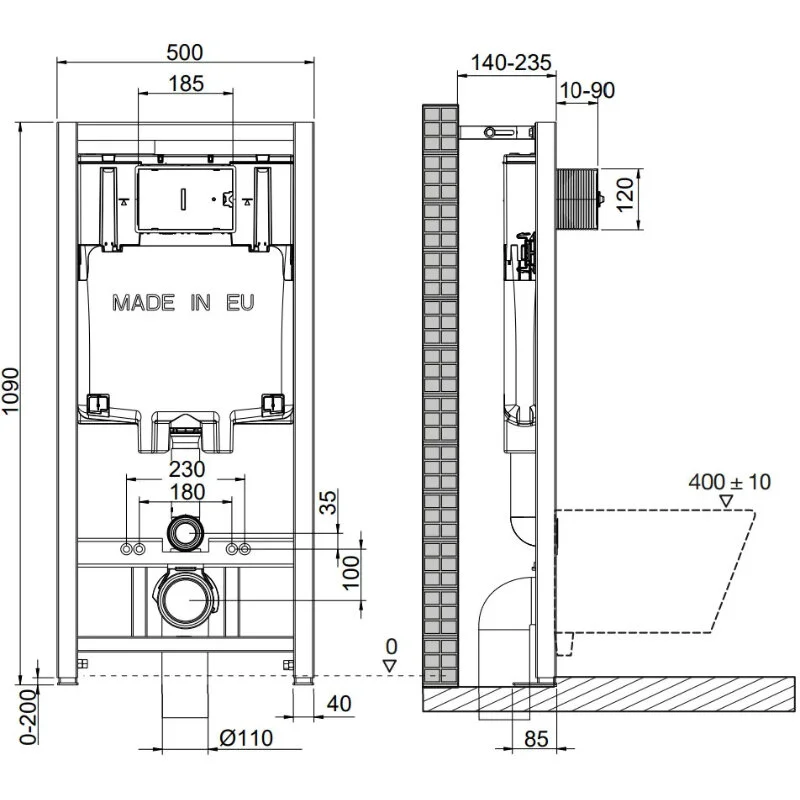 Комплект инсталляция OLI 80 Eco с унитазом Point Меркурий PN41831BM, сиденье микролифт, клавиша OLI Slim, цвет хром, 886914SIOO+PN41831BM