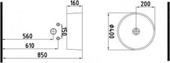 Раковина 40 см Bien Harmony HRLG04001FD0B8000