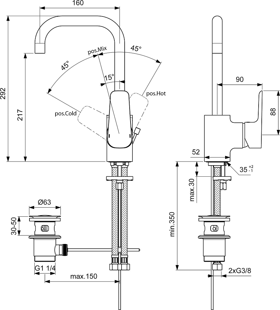 Смеситель Ideal Standard Ceraplan III B0706AA для раковины