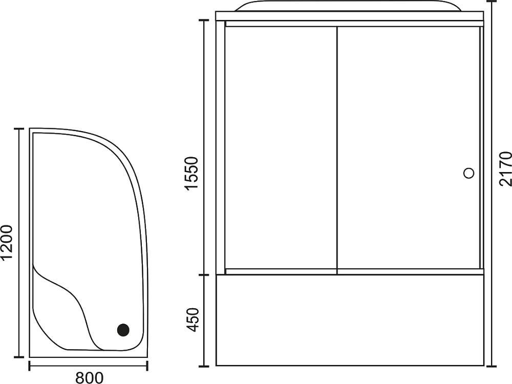 Душевая кабина Royal Bath RB 8120BK3-BT L