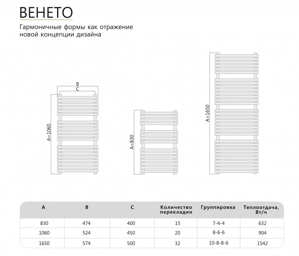 Полотенцесушитель водяной Benetto Венето Венето П20 450*1051 хром