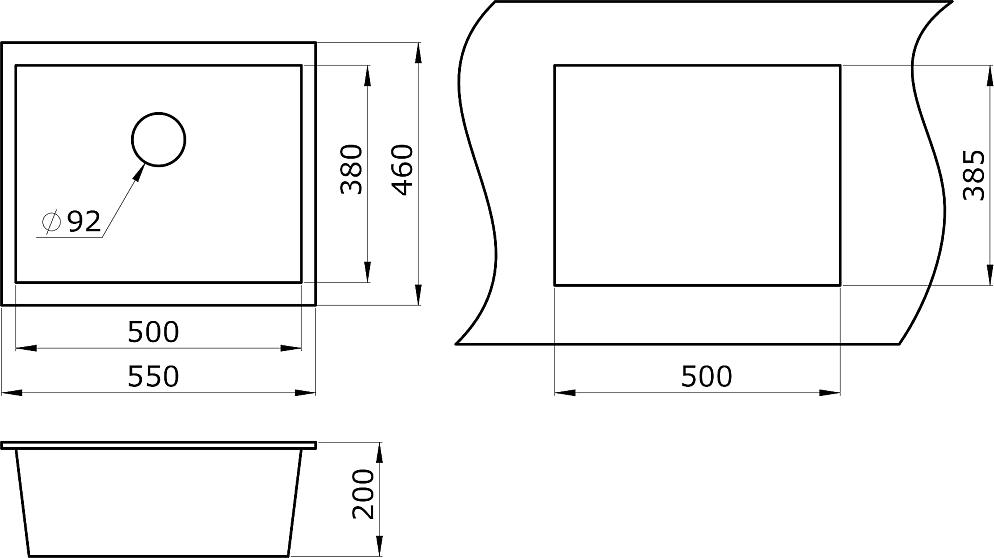 Комплект кухонная мойка Paulmark Gera PM205546-BL чёрный + смеситель Paulmark Sigen Si213111-308