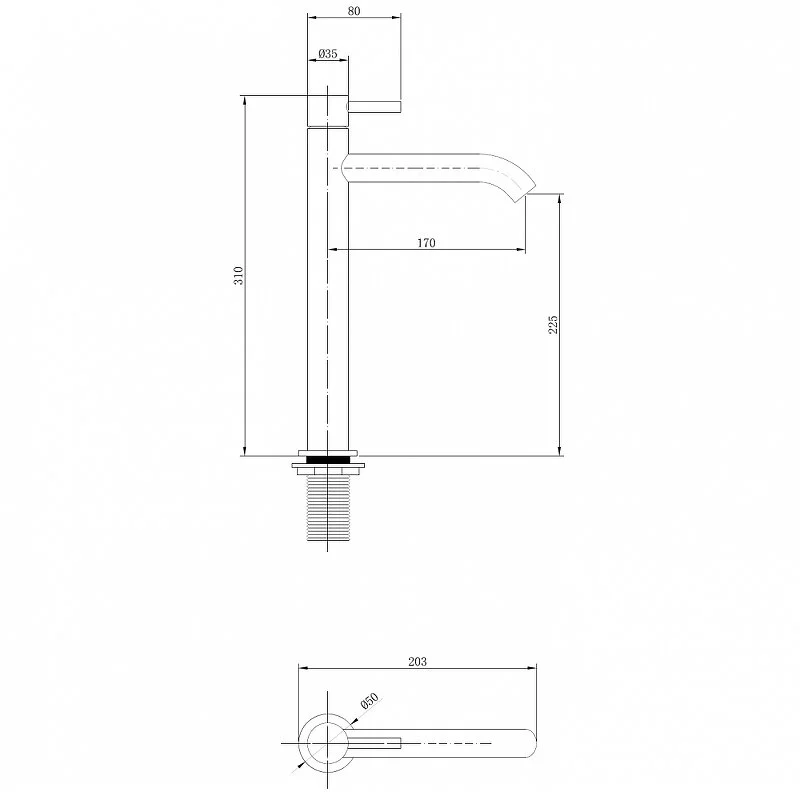 Смеситель для раковины Abber Wasser Kreis AF8111 хром