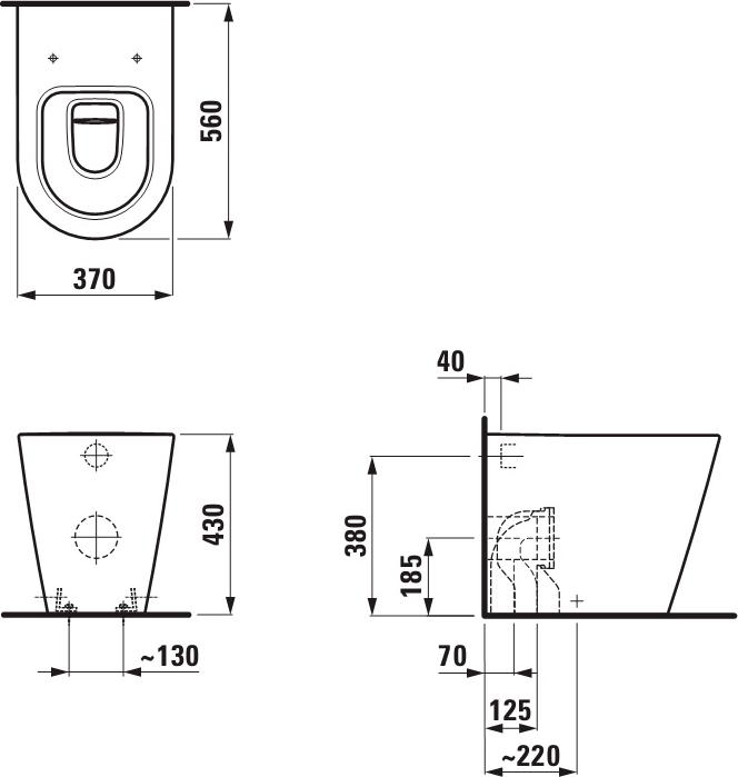 Приставной унитаз Laufen Kartell 8.2333.1.000.000.1