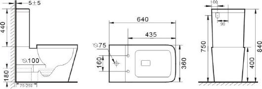 Чаша для унитаза-компакта Ceramica Nova Life CN1401-B