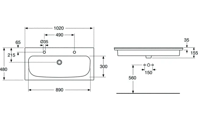 Раковина Gustavsberg Artic 4G00A401 белый