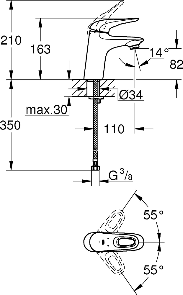 Смеситель Grohe Eurostyle New 32468003 для раковины