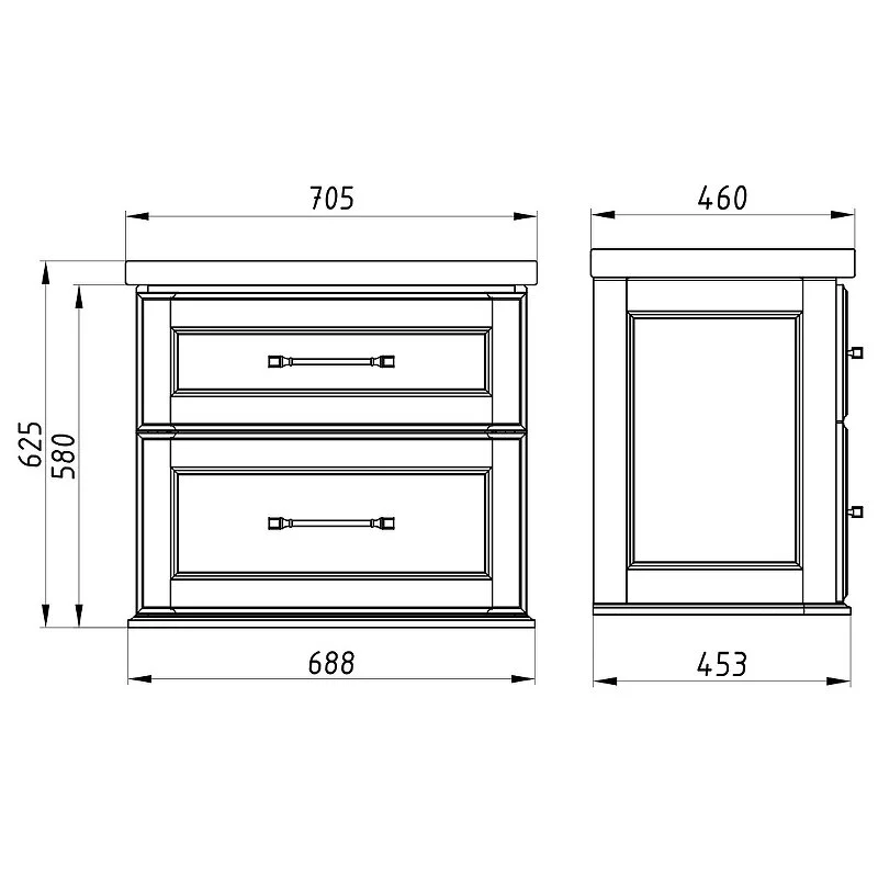 Тумба под раковину ASB-Woodline Венеция 11955 белый