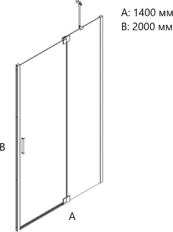 Душевая дверь Creto Tenta 140x200 см 123-WTW-140-C-CH-8, стекло прозрачное профиль хром