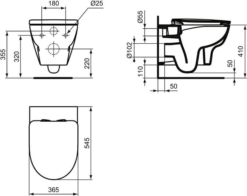 Комплект инсталляция с подвесным унитазом Ideal Standard Esedra T365701PE15 с сиденьем микролифт