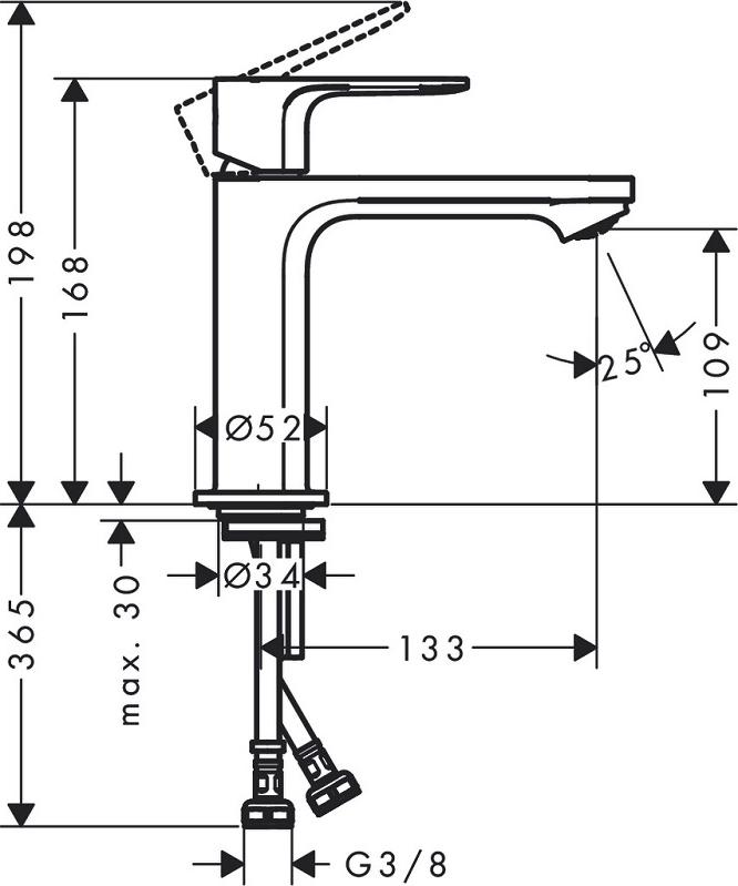 Смеситель для раковины Hansgrohe Rebris S 72520000, хром