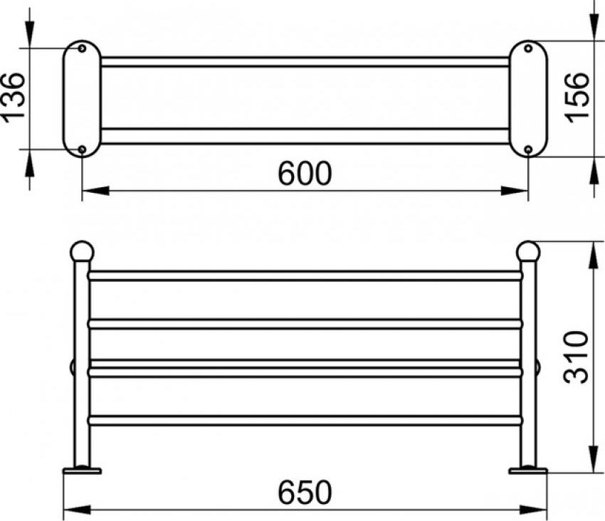 Полка для полотенец 65 см Keuco Astor 02175010000