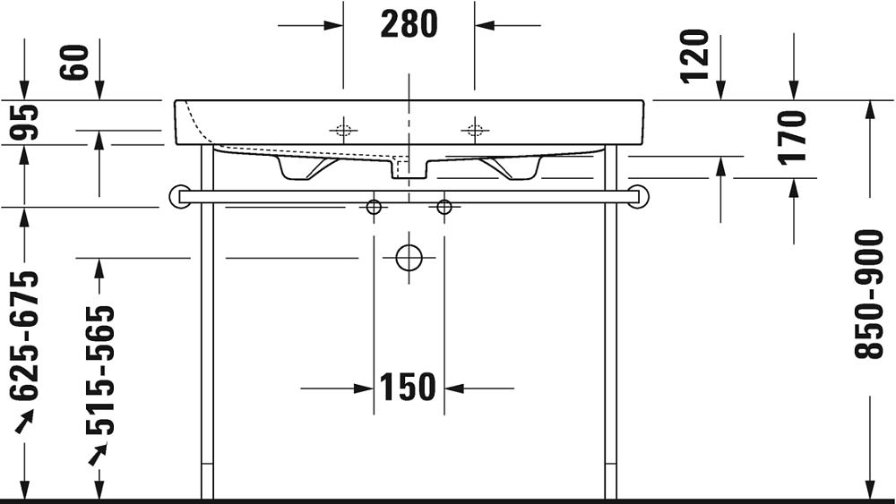 Раковина 100 см Duravit Happy D.2 2318100000