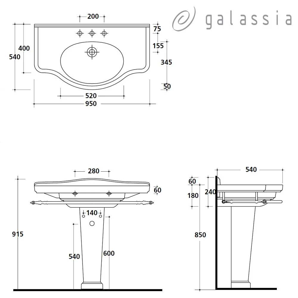 Раковина Galassia Ethos 8434NE черный