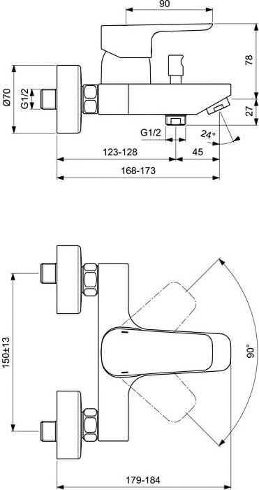 Комплект смесителей 3 в 1 Ideal Standard Ceraflex BD005AA, хром