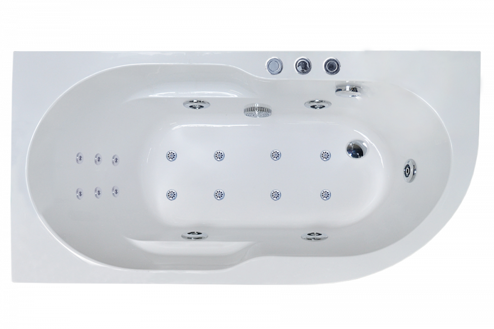 Акриловая ванна Royal Bath Azur De Luxe 170х80 см RB614203DL-L с гидромассажем