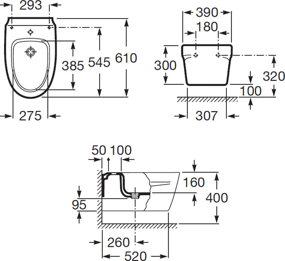 Подвесное биде Roca Khroma 357655000