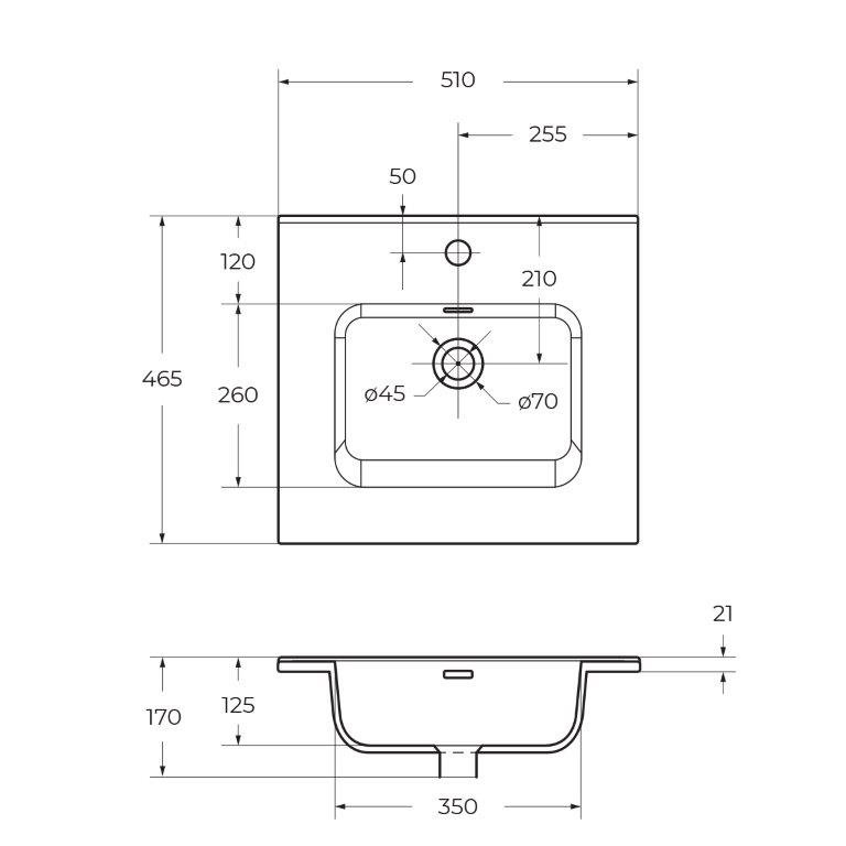 Раковина BelBagno BB500ETL 50 см, белый