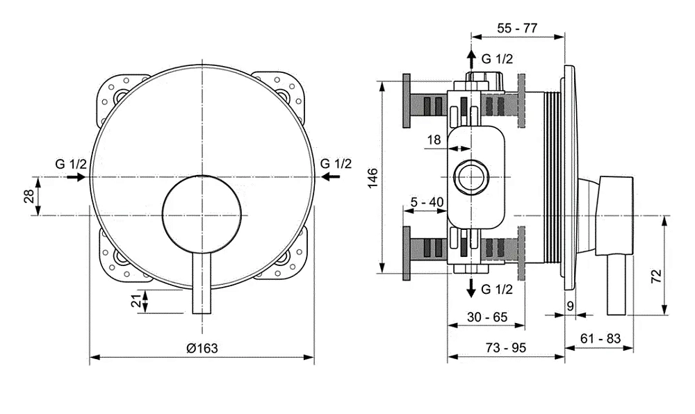 Смеситель для душа Ideal Standard Ceraline A7388AA хром