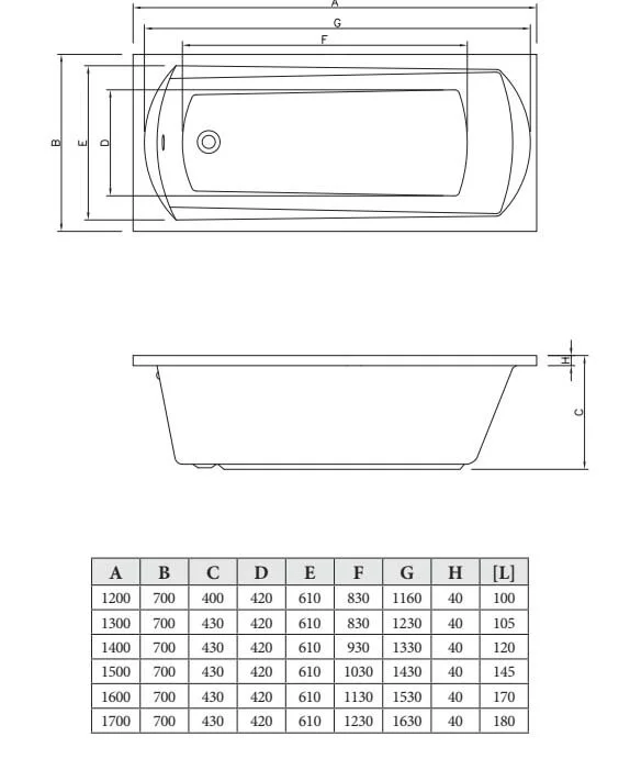 Акриловая ванна C-Bath Clio CBQ003001 белый