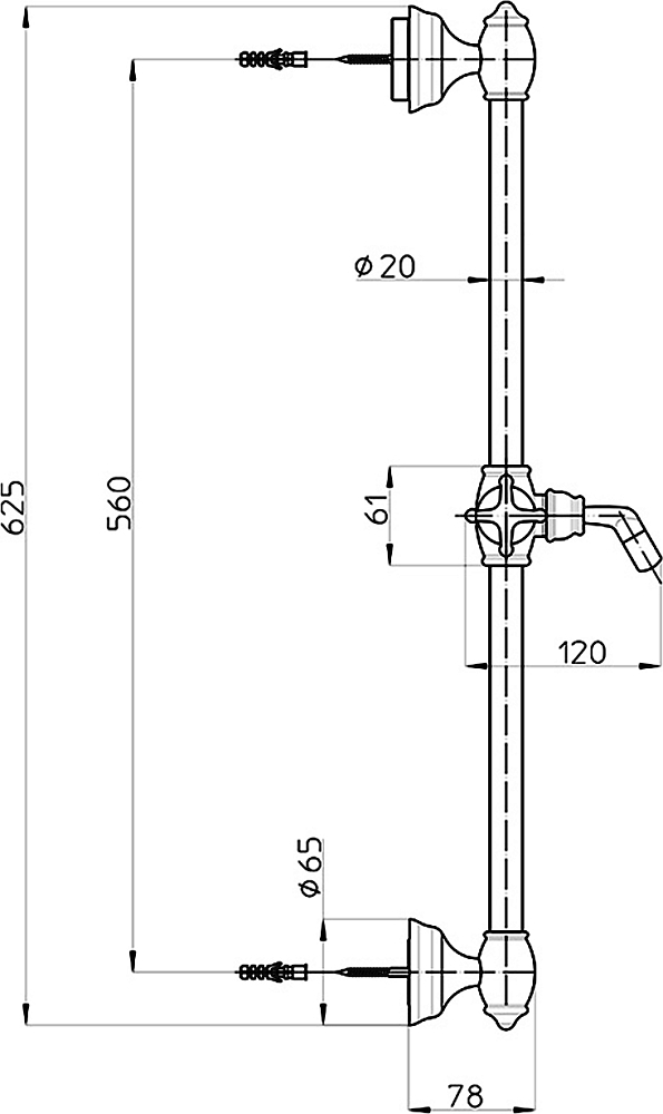 Душевая штанга Bossini Charleston D03000 CR