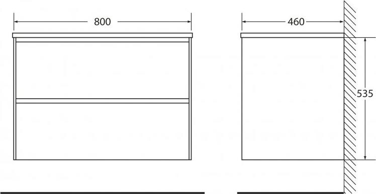 Тумба для комплекта BelBagno PIETRA-800-2C-SO-PL polissandro