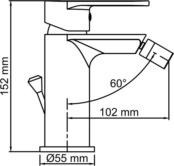 Смеситель для биде WasserKraft Elbe 7406, черный матовый