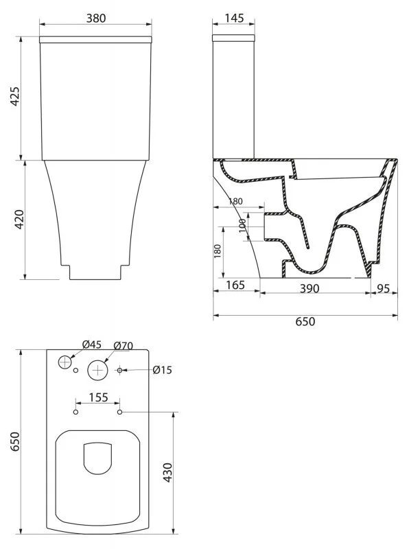 Напольный унитаз BelBagno Regina BB104CP, безободковый