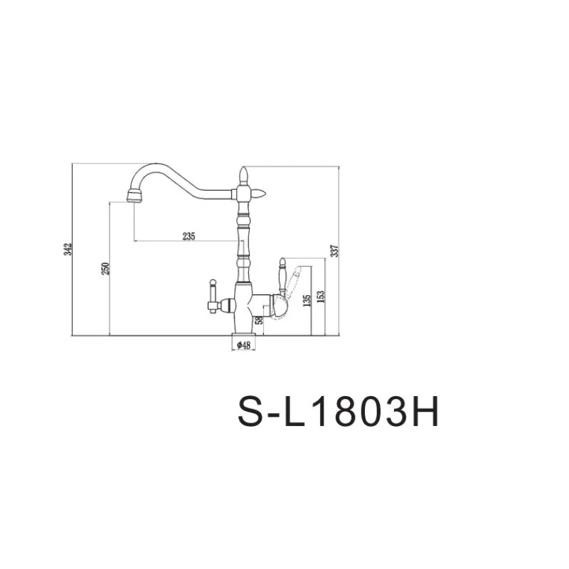 Смеситель для кухни Savol S-L1803H черный