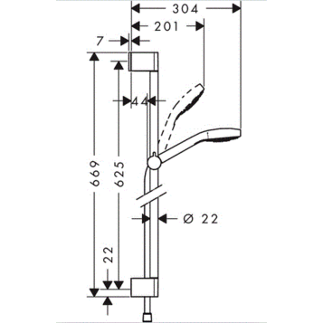 Душевой гарнитур Hansgrohe Croma Select 26564400