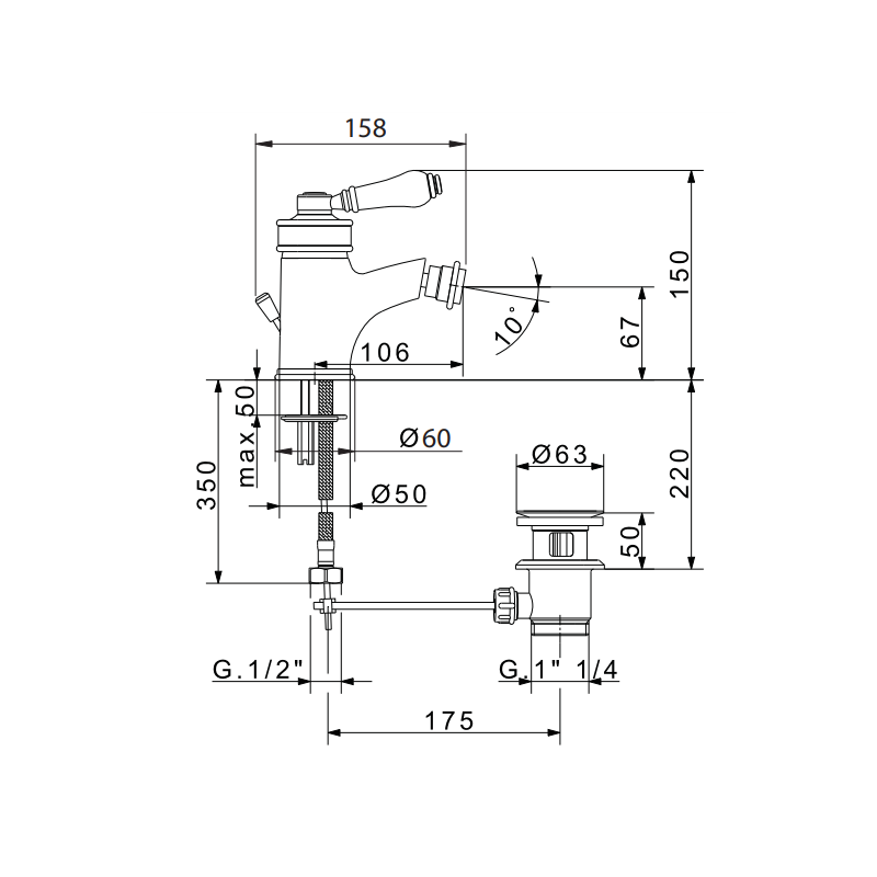 Смеситель Migliore Ermitage ML.ERM-7023 Bi Br для биде