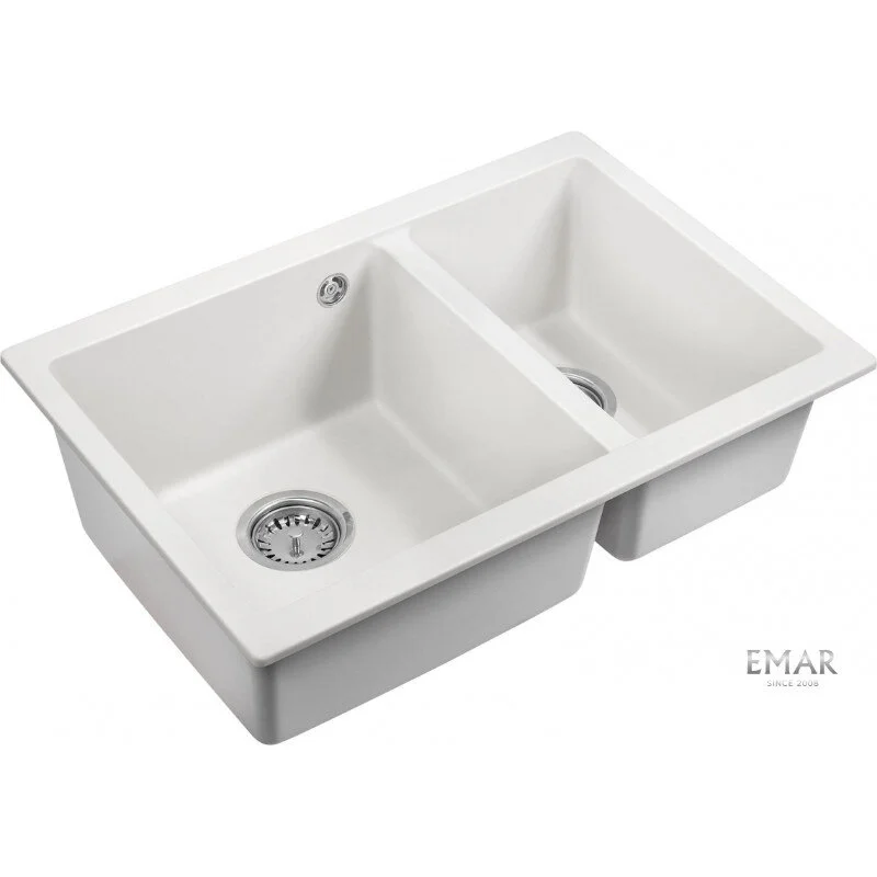 Кухонная мойка Emar Quartz EMQ-2665.PL Агат белый